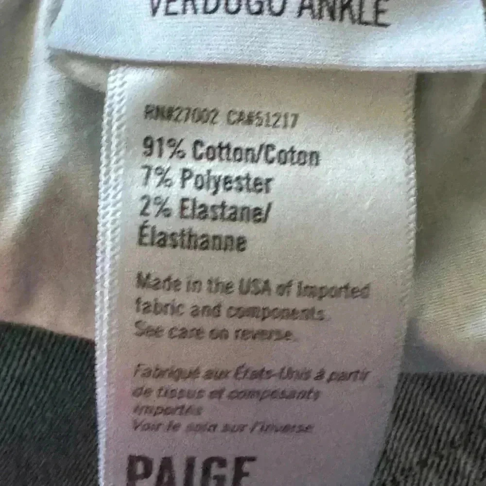 PAIGE VERDUGO ANKLE deconstructed hem MidRise  straight skinny size 31 - Picture 9 of 9